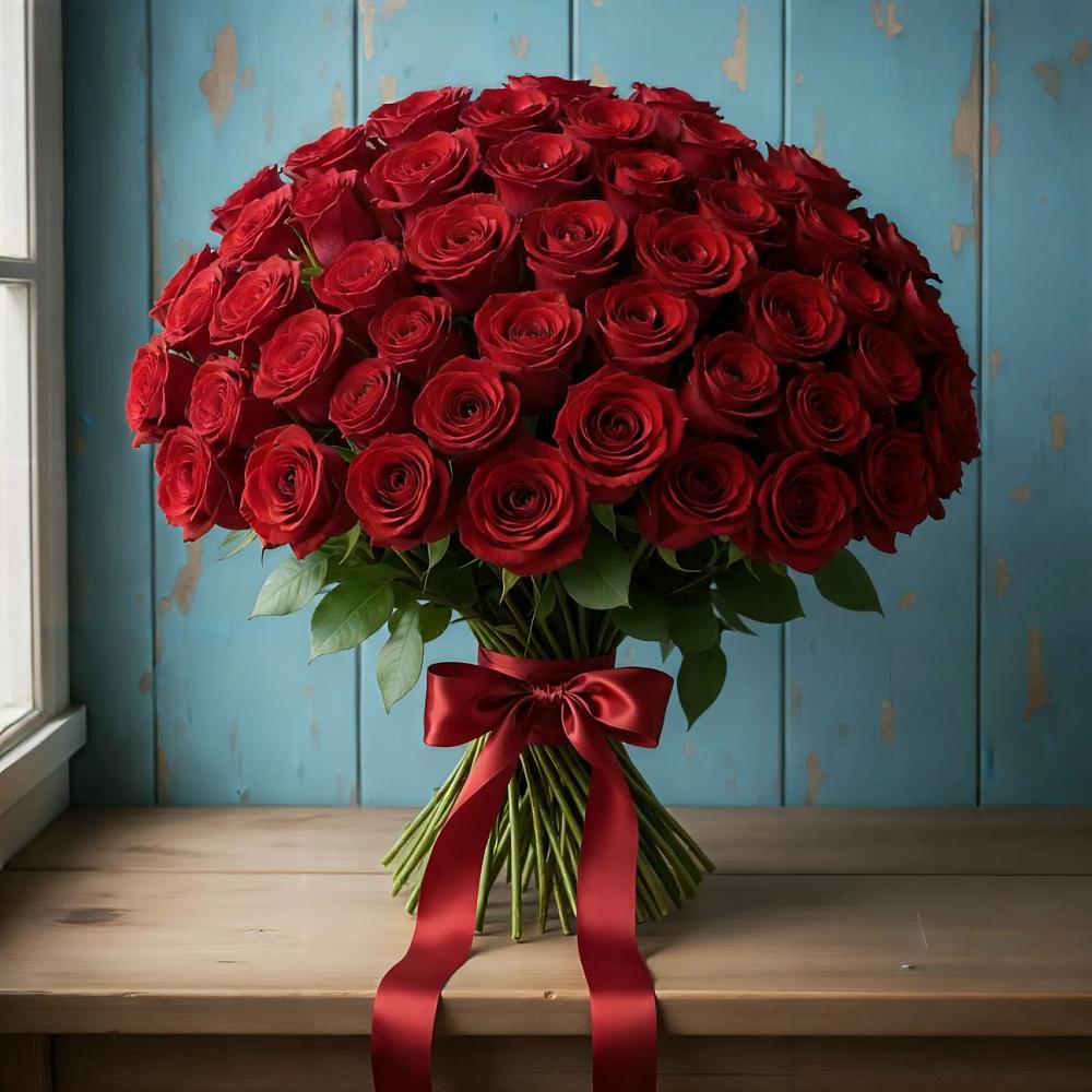 Букет Красные розы Блэк Меджик в Лучегорске