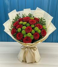 Букет цветов из:  Розы и Хризантемы в Лучегорске