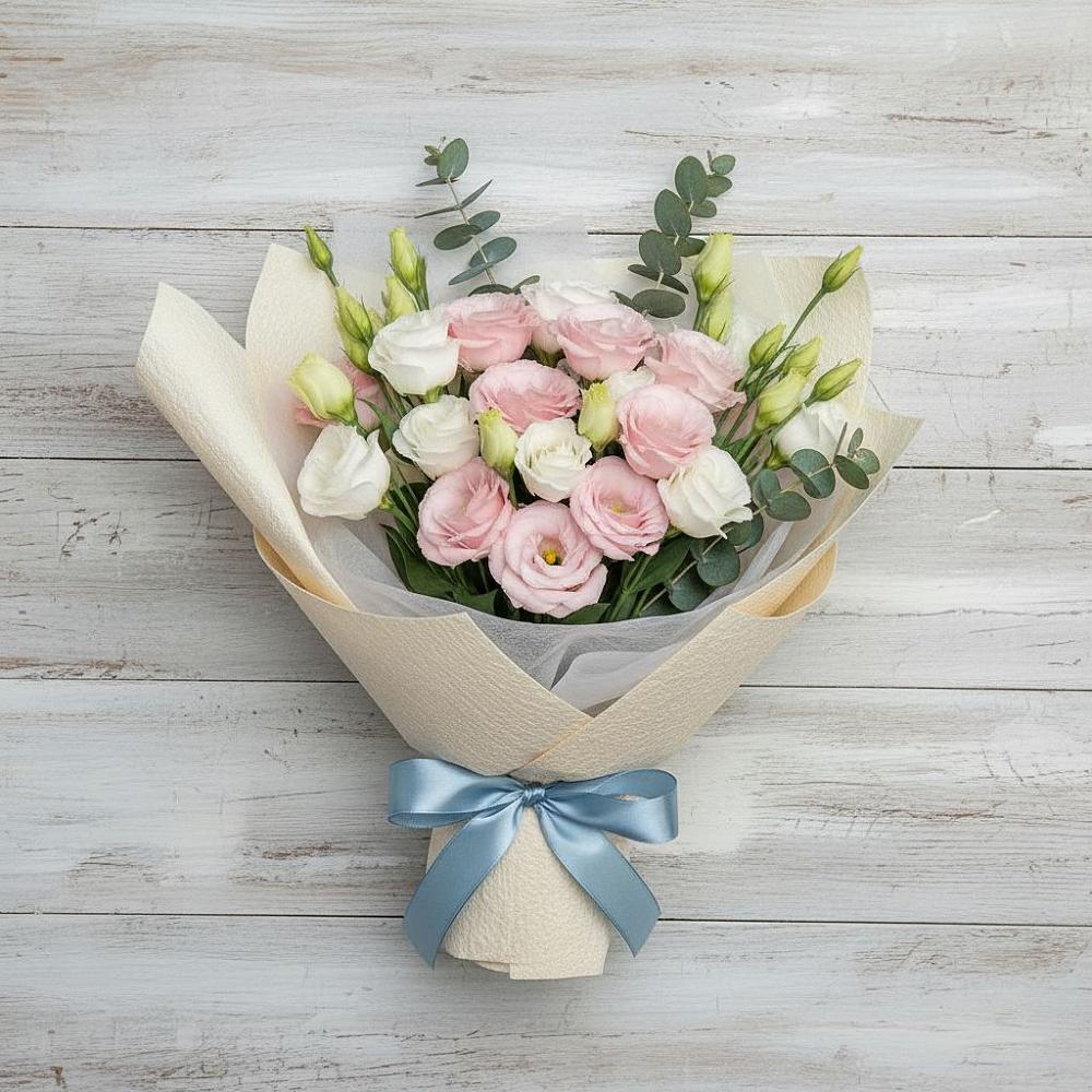 Букет цветов из: Лизиантусы в Лучегорске